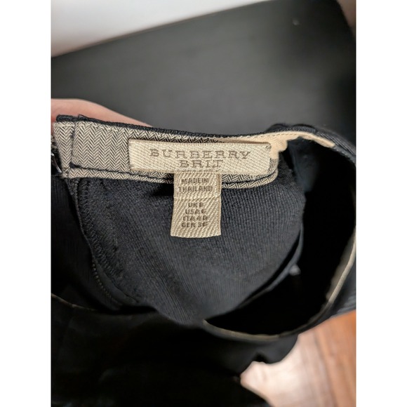 Burberry Brit Black Short Sleeve Pique Knit Shift Dress US 6 - Picture 10 of 11